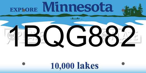 1BQG882 Minnesota License Plate