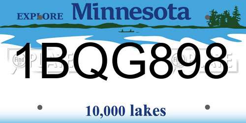 1BQG898 Minnesota License Plate