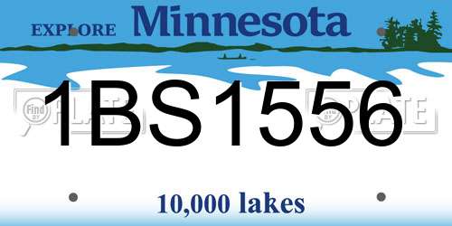 1BS1556 Minnesota License Plate