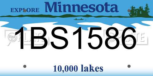 1BS1586 Minnesota License Plate