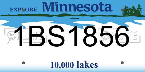 1BS1856 Minnesota License Plate