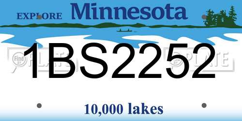 1BS2252 Minnesota License Plate
