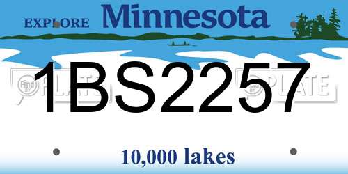 1BS2257 Minnesota License Plate