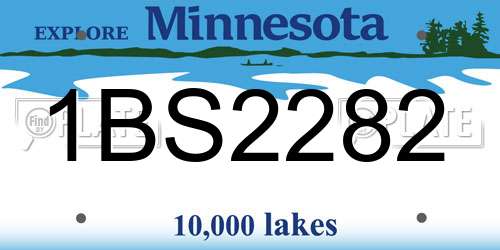 1BS2282 Minnesota License Plate