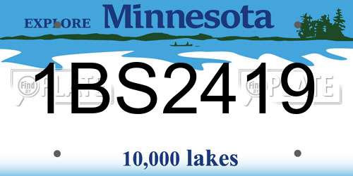 1BS2419 Minnesota License Plate