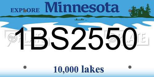 1BS2550 Minnesota License Plate