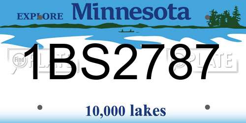 1BS2787 Minnesota License Plate