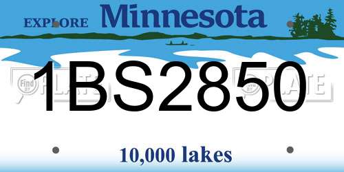 1BS2850 Minnesota License Plate