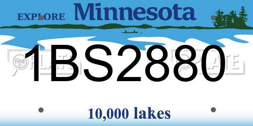 1BS2880 Minnesota License Plate