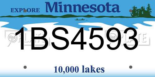 1BS4593 Minnesota License Plate