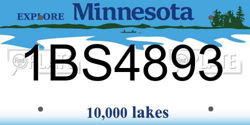 1BS4893 Minnesota License Plate