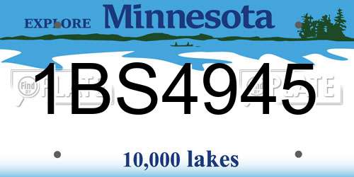 1BS4945 Minnesota License Plate