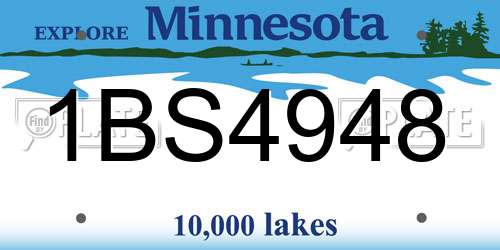 1BS4948 Minnesota License Plate
