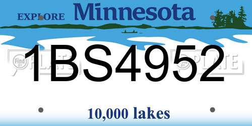 1BS4952 Minnesota License Plate