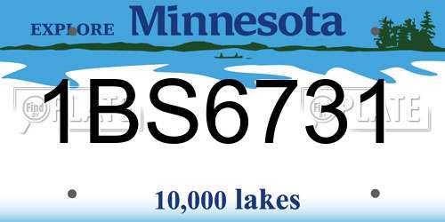 1BS6731 Minnesota License Plate
