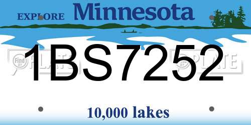 1BS7252 Minnesota License Plate