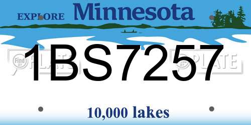 1BS7257 Minnesota License Plate