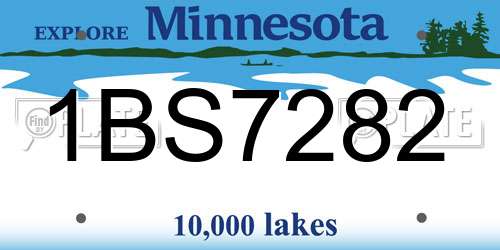 1BS7282 Minnesota License Plate
