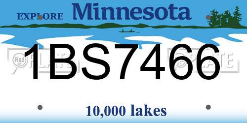 1BS7466 Minnesota License Plate