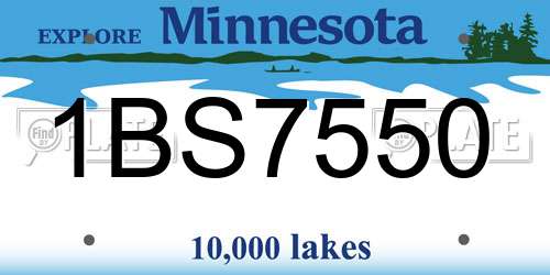 1BS7550 Minnesota License Plate