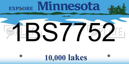 1BS7752 Minnesota License Plate
