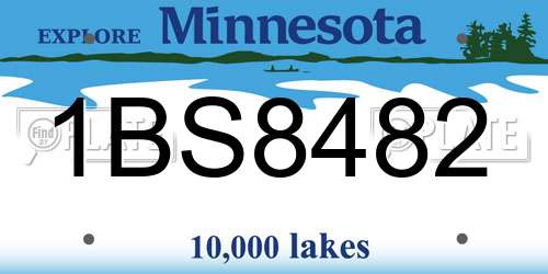 1BS8482 Minnesota License Plate