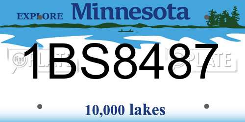 1BS8487 Minnesota License Plate