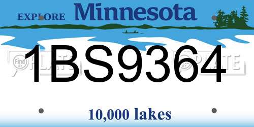 1BS9364 Minnesota License Plate