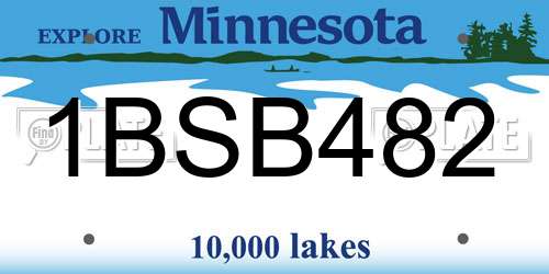 1BSB482 Minnesota License Plate