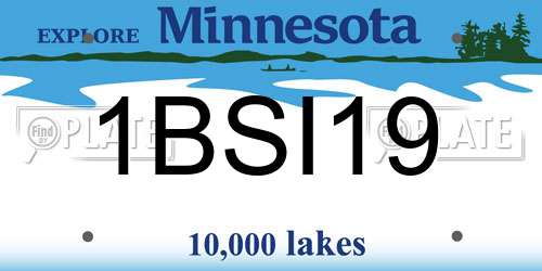 1BSI19 Minnesota License Plate