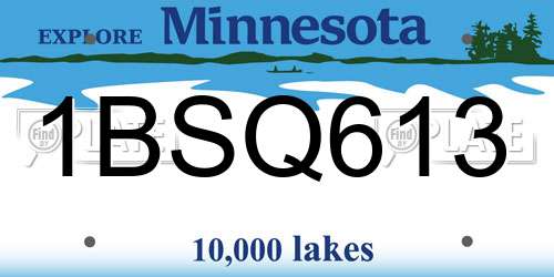 1BSQ613 Minnesota License Plate
