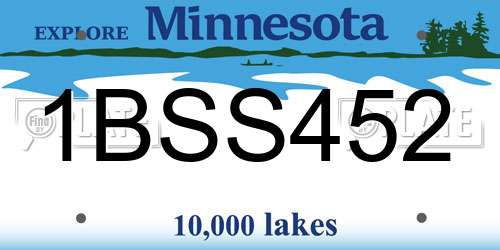 1BSS452 Minnesota License Plate