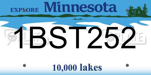 1BST252 Minnesota License Plate