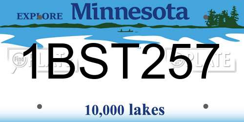 1BST257 Minnesota License Plate