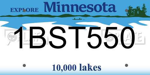 1BST550 Minnesota License Plate