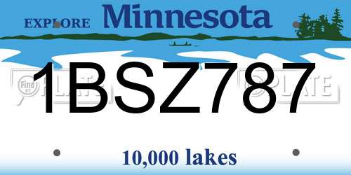 1BSZ787 Minnesota License Plate