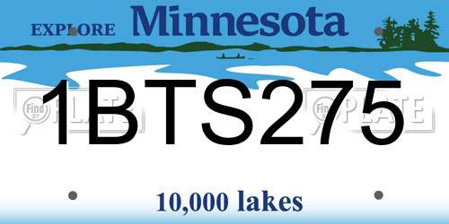 1BTS275 Minnesota License Plate