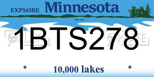1BTS278 Minnesota License Plate
