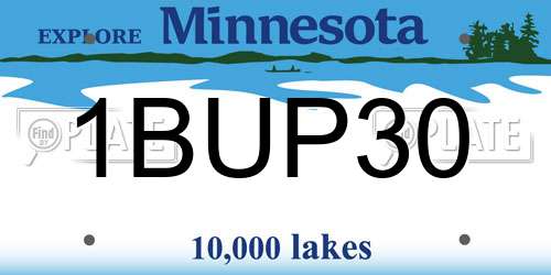 1BUP30 Minnesota License Plate