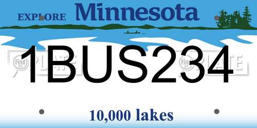 1BUS234 Minnesota License Plate