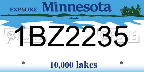 1BZ2235 Minnesota License Plate