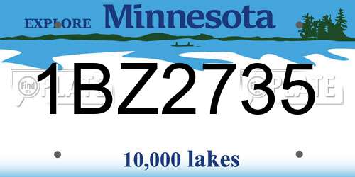 1BZ2735 Minnesota License Plate