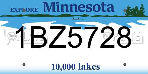 1BZ5728 Minnesota License Plate