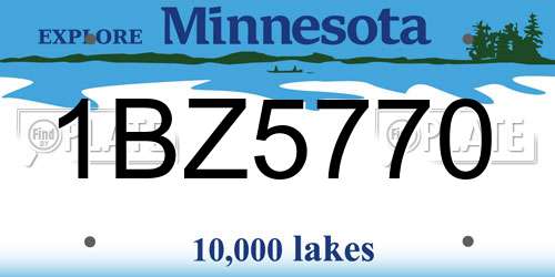 1BZ5770 Minnesota License Plate