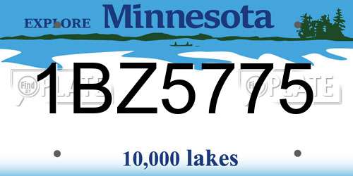 1BZ5775 Minnesota License Plate