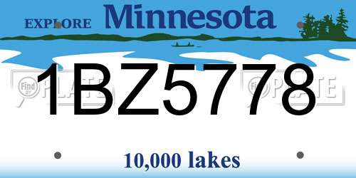 1BZ5778 Minnesota License Plate