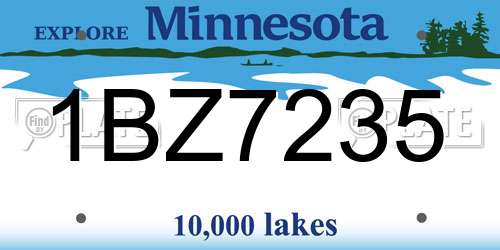 1BZ7235 Minnesota License Plate