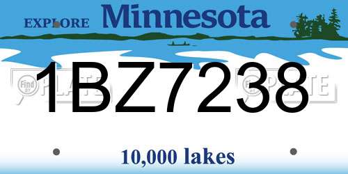1BZ7238 Minnesota License Plate