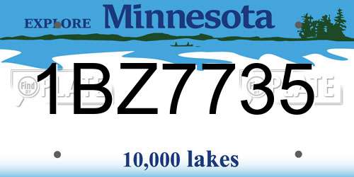 1BZ7735 Minnesota License Plate