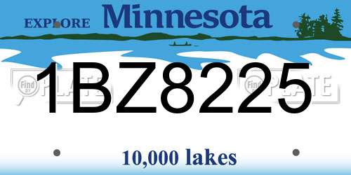1BZ8225 Minnesota License Plate